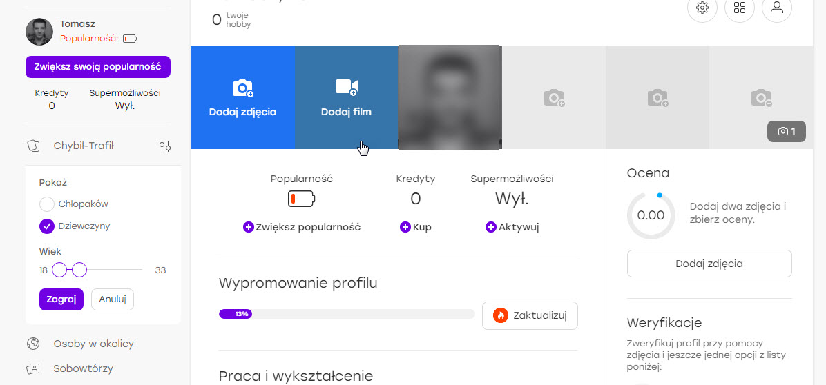 Zdjęcie profilowe dla serwisu randkowego